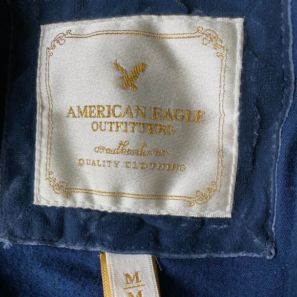 AMERICAN EAGLE OUTFITTERS Size M Plaid Double Breasted Blazer Wool Blend Jacket - Picture 8 of 14